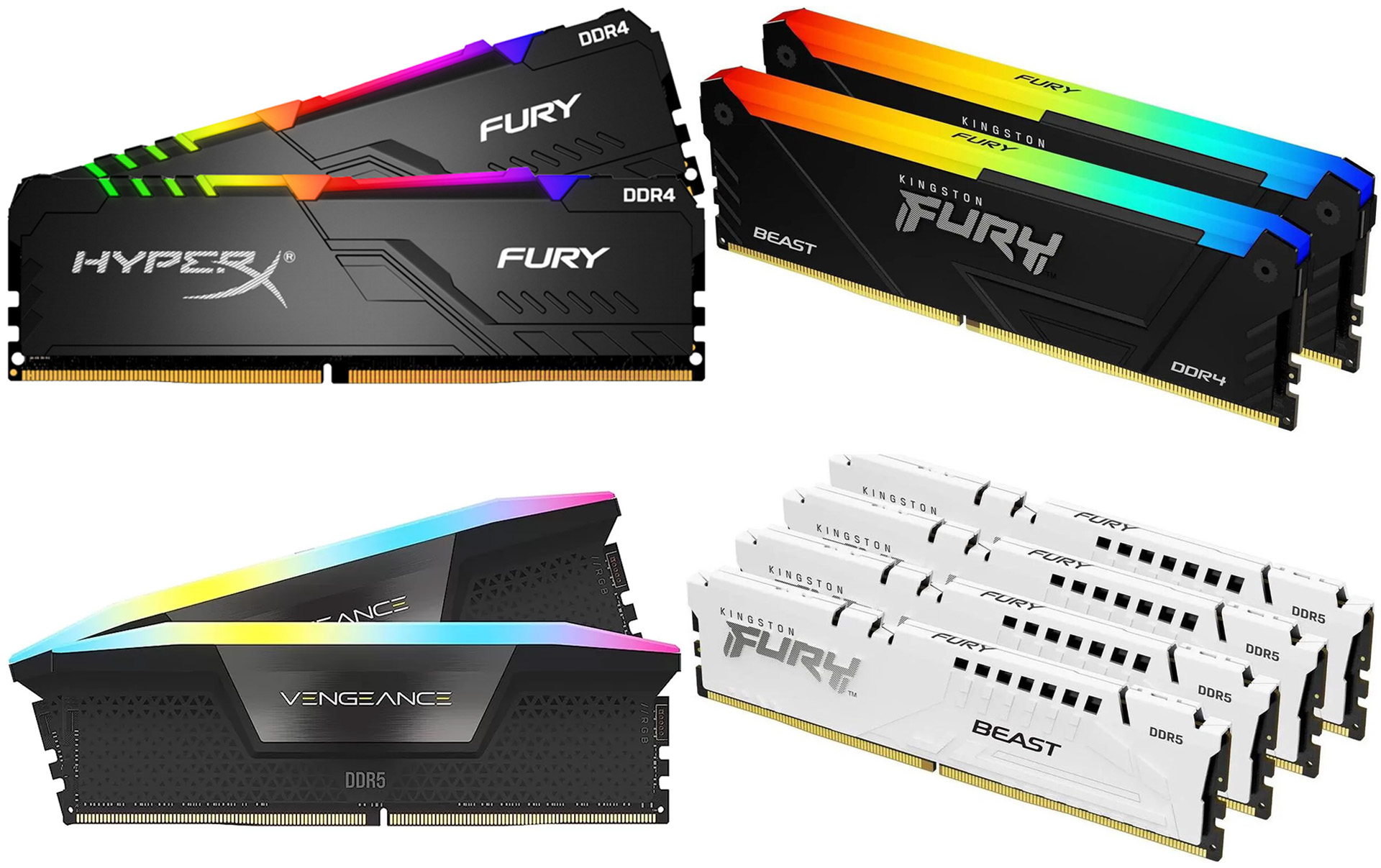 Memoria RAM: DDR4: 8, 16, 32 GB o DDR5: 16, 24, 32 GB