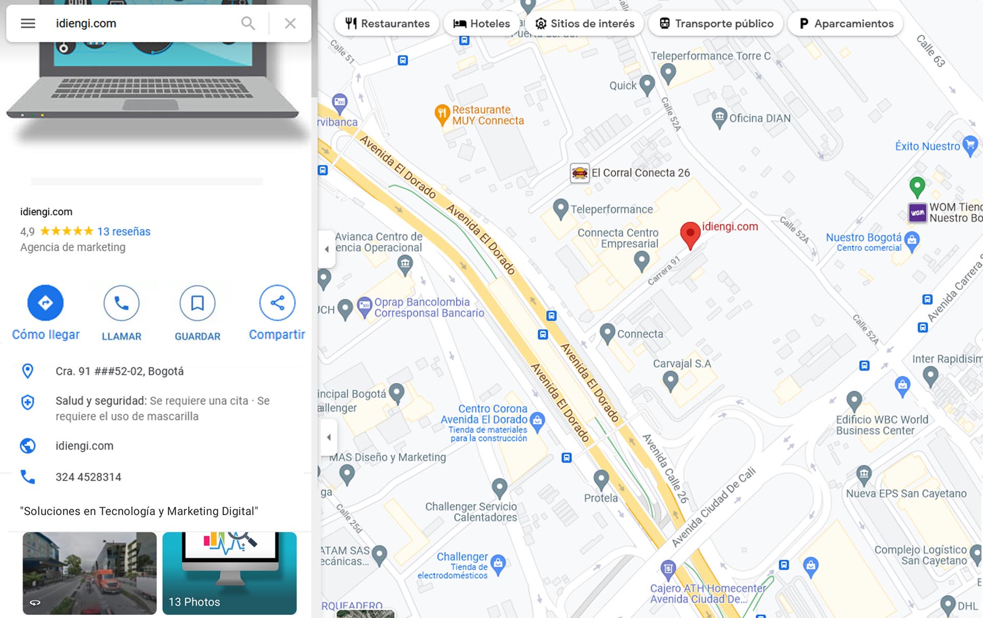 Su empresa en Google maps