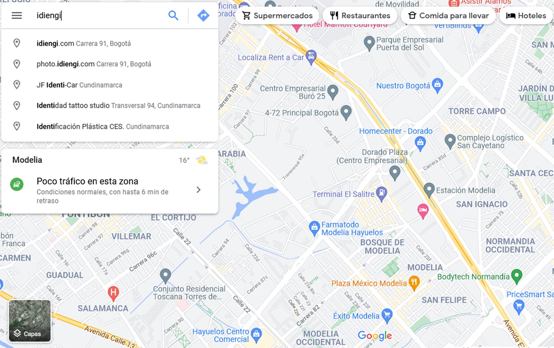 La busqueda es solo entre empresas que esten presentes en Google Maps<